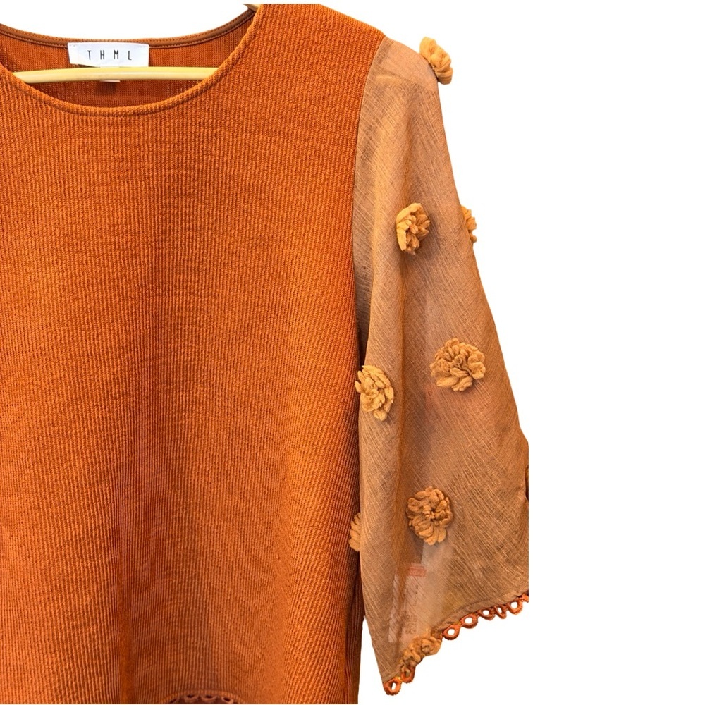 Anthropologie THML x Roolee Puff Sleeve Statement Blouse 🤎🍂✨ - Picture 4 of 16